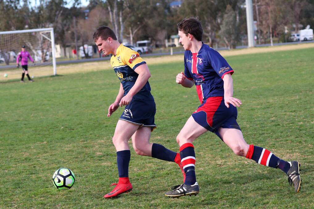 FORWARD MOMENTUM: Braiden Philipse takes control of the ball during the Jaguar's Pascoe Cup clash with Henwood Park on Sunday. Picture: Emma Hillier