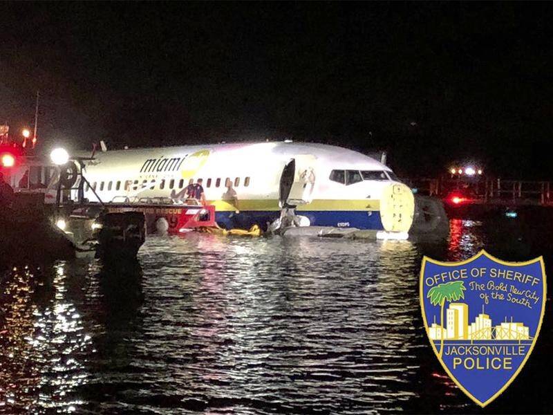 There were no fatalities when the Boeing aircraft slid into the river at Jacksonville.