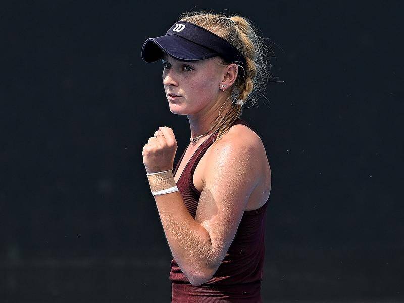 Aussie teen Taylah Preston has scored her biggest win on the WTA Tour in San Diego. (James Ross/AAP PHOTOS)