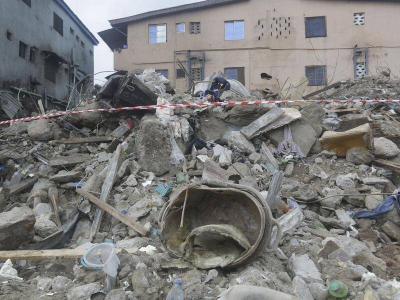 Nigerian authorities say eight people were rescued from the rubble of a collapsed building in Lagos.