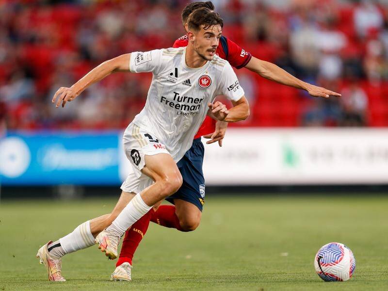 A Nicolas Milanovic brace has earned the Wanderers a 2-1 ALM win at Adelaide United. (Matt Turner/AAP PHOTOS)