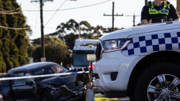 The suspects in a Melbourne gang shooting on Saturday fled in a Mazda SUV before losing control.
