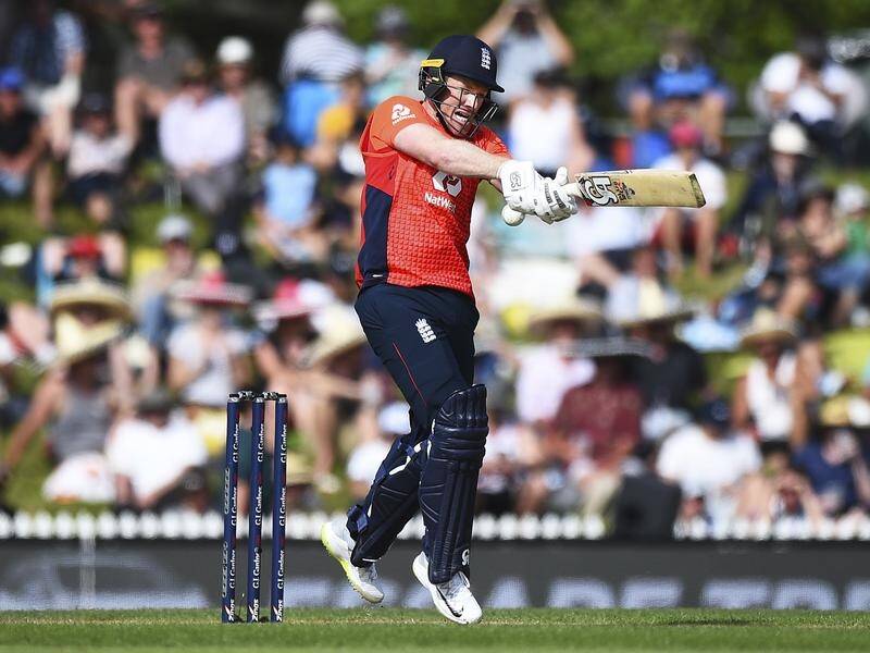 Eoin Morgan smashed an unbeaten 57 to help England to a five-wicket T20 win against South Africa.