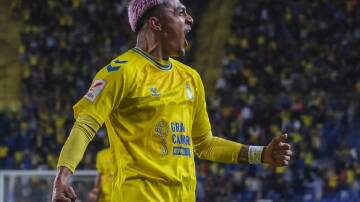 Julian Araujo opened the scoring for Las Palmas in their 2-0 win over Getafe. (EPA PHOTO)