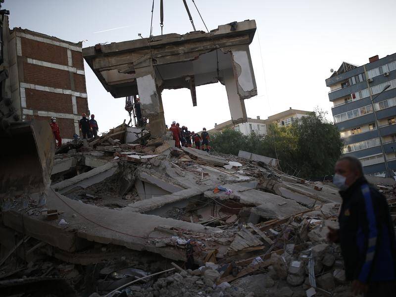 The death toll from an earthquake that struck in Izmir, Turkey has risen to at least 60.