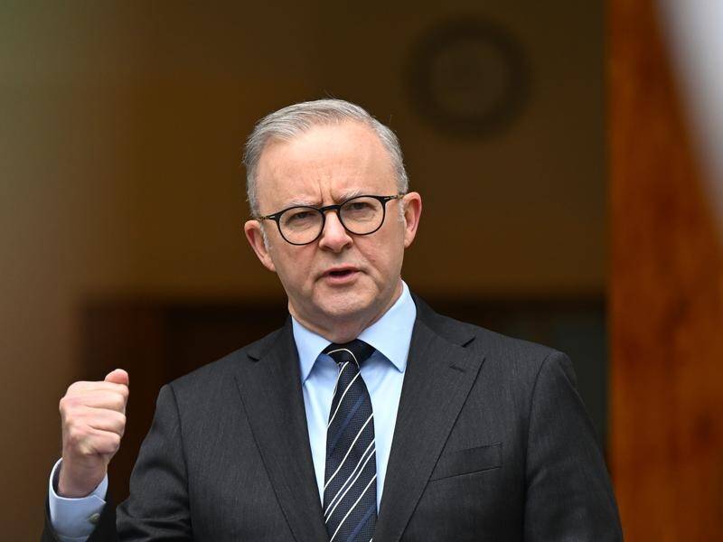Anthony Albanese says real consideration is being given to recognising Palestine as a state. (Lukas Coch/AAP PHOTOS)