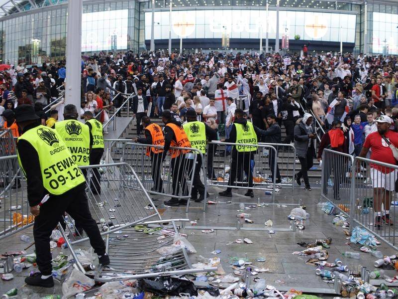 The behaviour of England fans during the Euro final recklessly endangered lives, a review has found.
