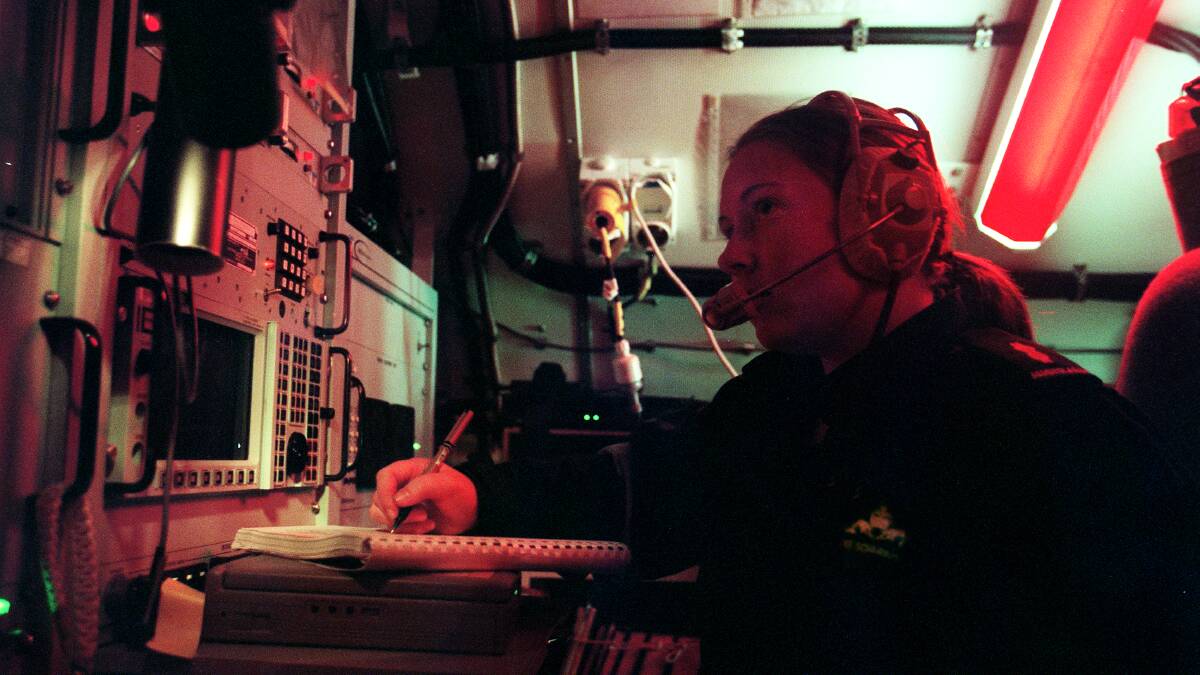 A communications sailor on HMAS Collins, one of Australia's diesel submarines currently in service. Picture: Department of Defence