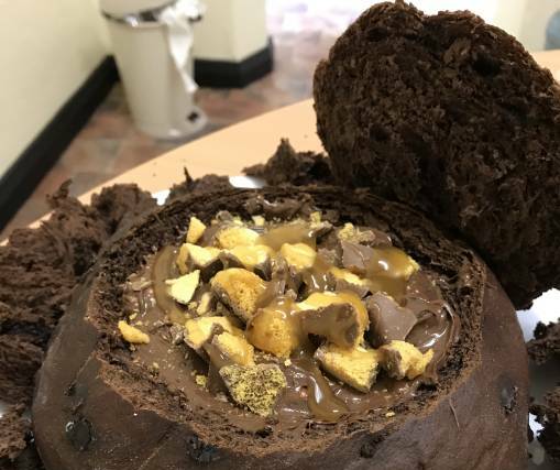 The famous chocolate cob designed by former Wellington Times journalist Ellie Hawkey. Photo: Ben Palmer