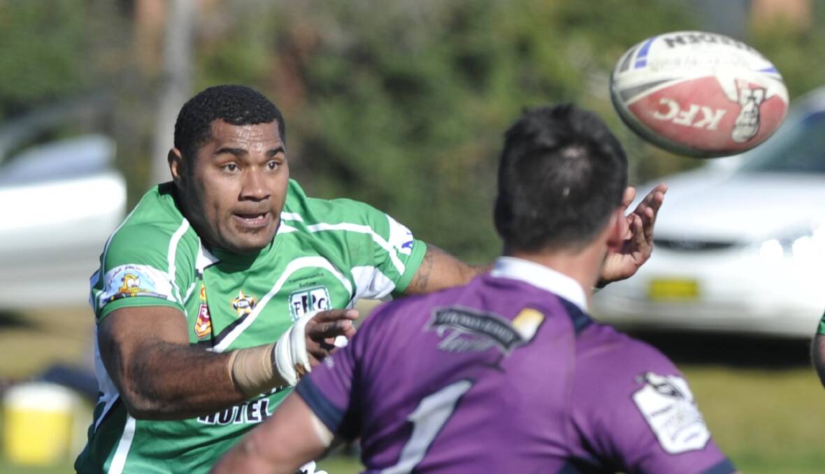 NEW MAN: Kiti Rasotale, pictured playing at Tumbarumba in 2014, has been signed to the Diesels as one of six Fijian footballers to join the club on a three-year deal.