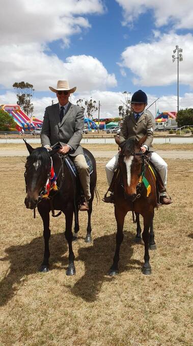 CHAMPIONS: Rod Bourlet Champion Stock Horse Hack and Scarlet Chaston Reserve Champion Stock Horse Hack. Picture: Contributed