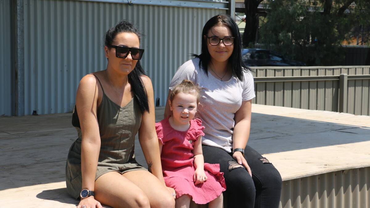 CENTRE STAGE: Tearnna Mitchell and Madison Quinn were at the centre of the big idea, with little helpers like three-year-old Addison Walker. Picture: Jessica McLaughlin