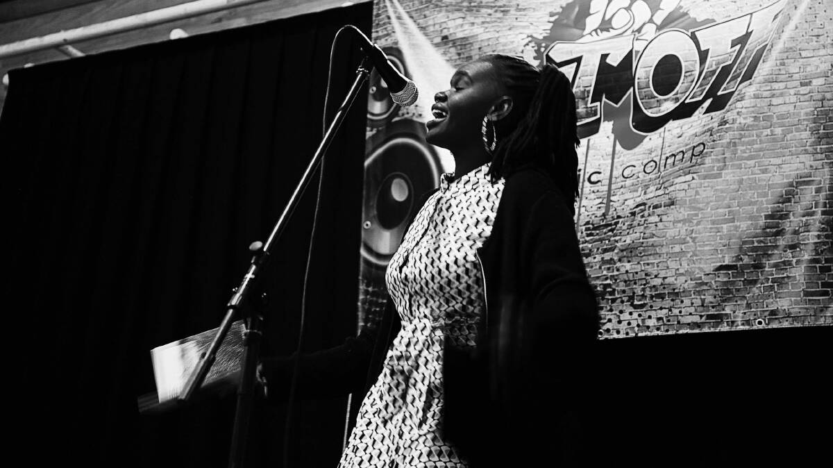 RAISE YOUR VOICE: Jackie Atim Okot is an emerging Poet/Spoken Word artist from Wagga who will mentor young writers in a series of online sessions. Picture: Contributed