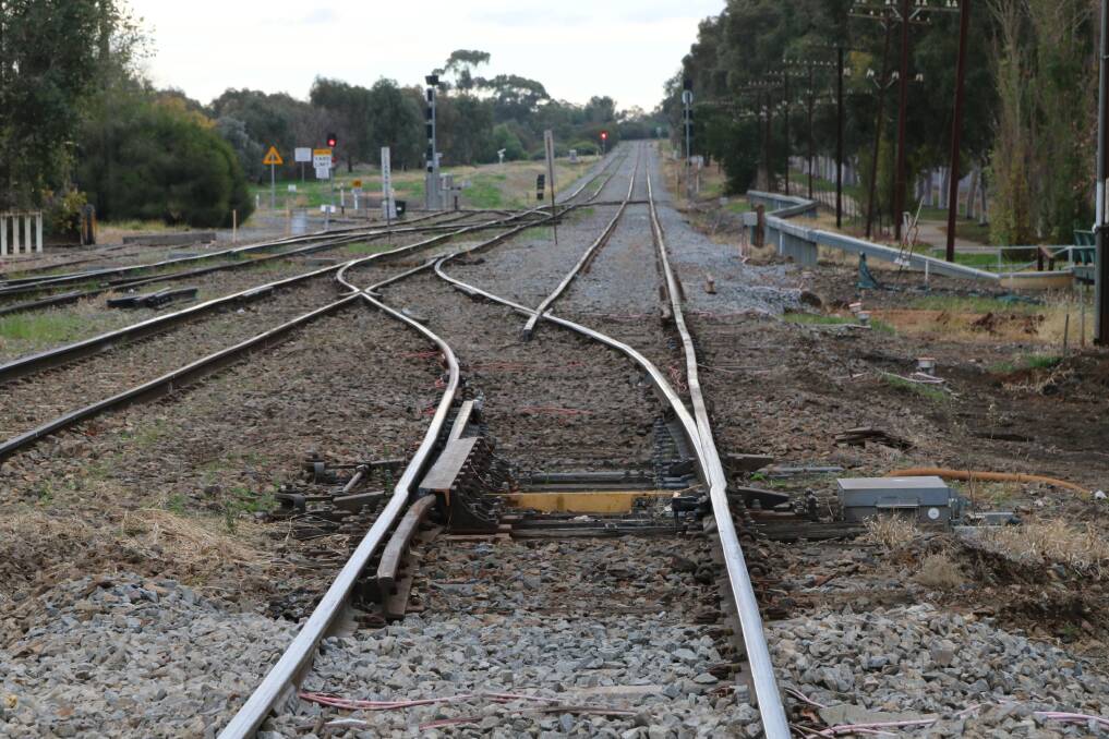 Missing rail on Junee tracks. Picture: Peter Neve