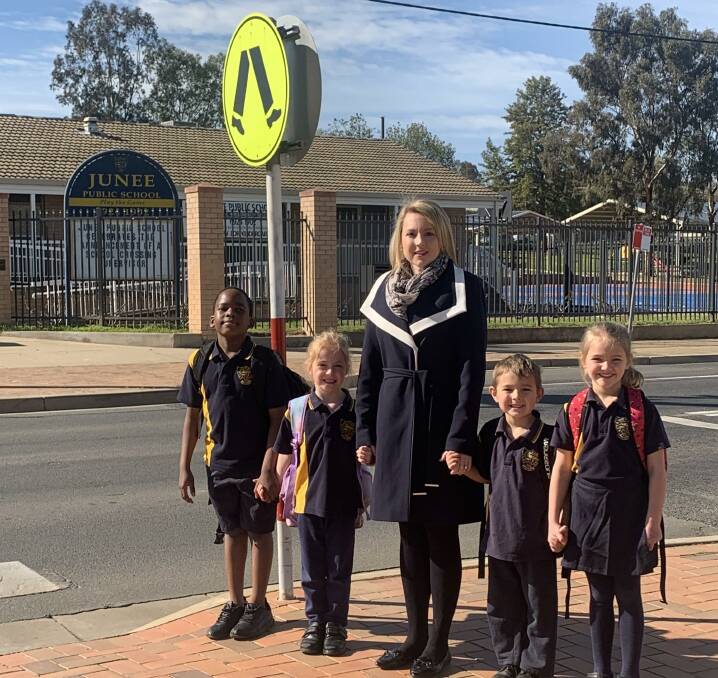 HELPING HANDS: Taonga, Callie, Miss O'Connor, Xavior and Karli are excited for the extra pair of hands to help out with road safety. Picture: Contributed