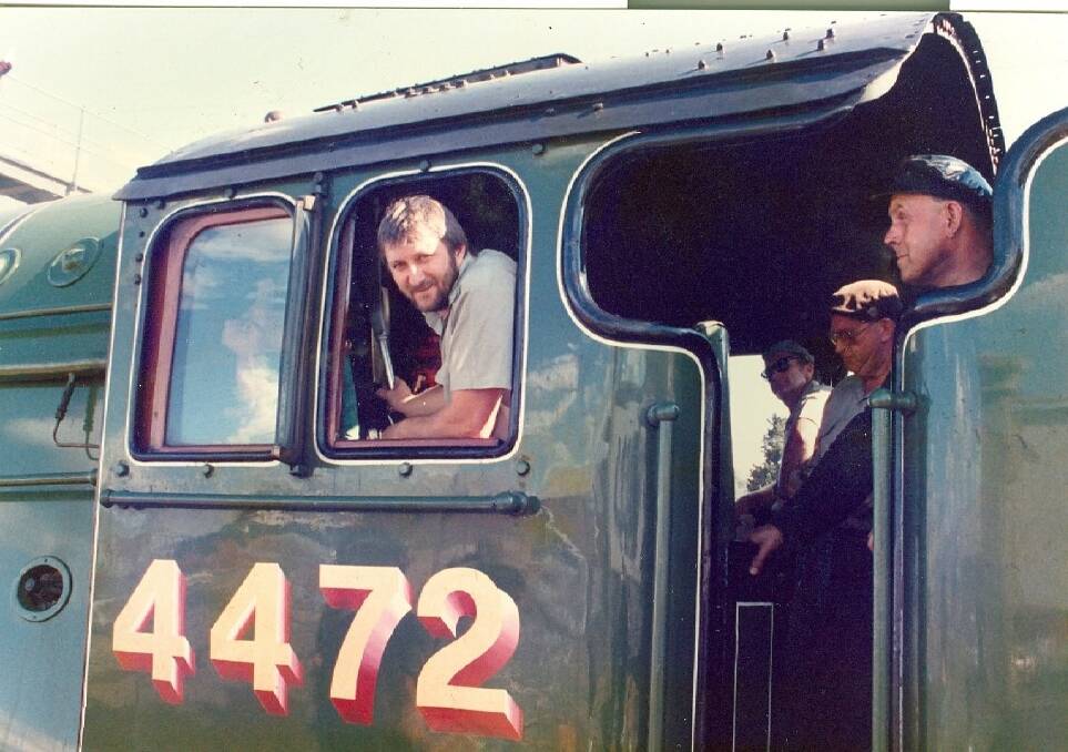 THROWBACK: Daryle Doherty in a 'Flying Scotsman' locomotive dating back to 1988. Picture: Contributed