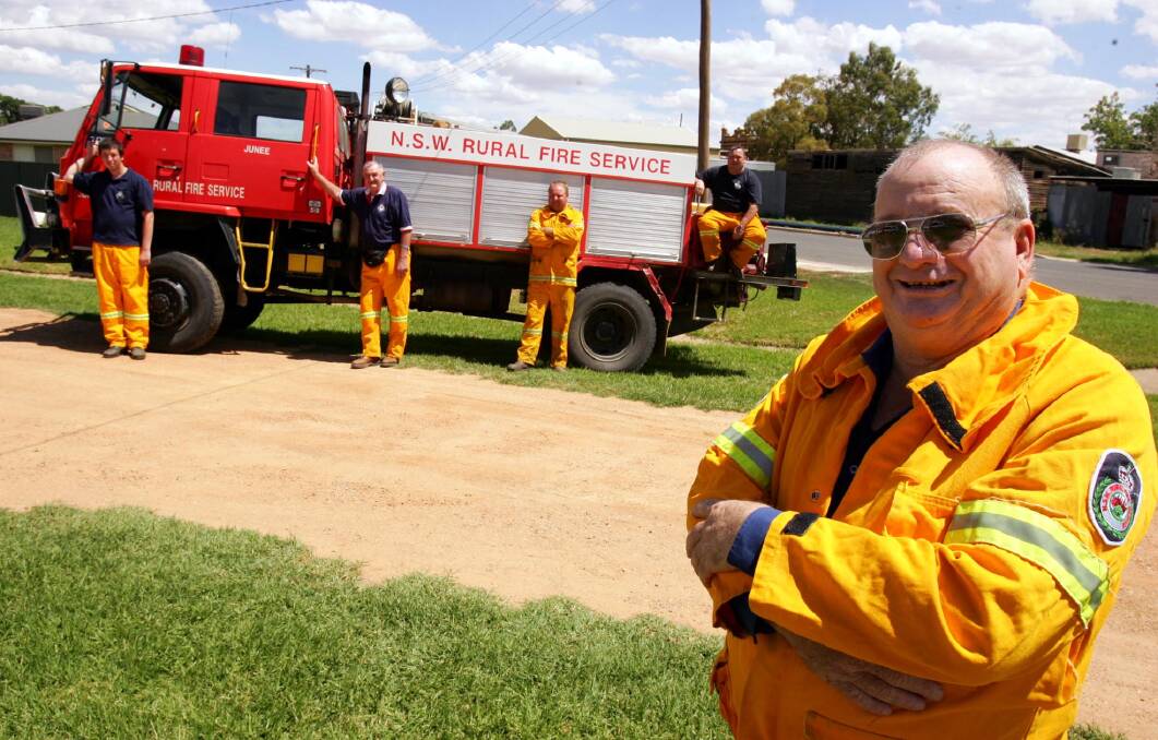 THROWBACK: Paul Holdsworth with the Junee RFS crew back in 2008.