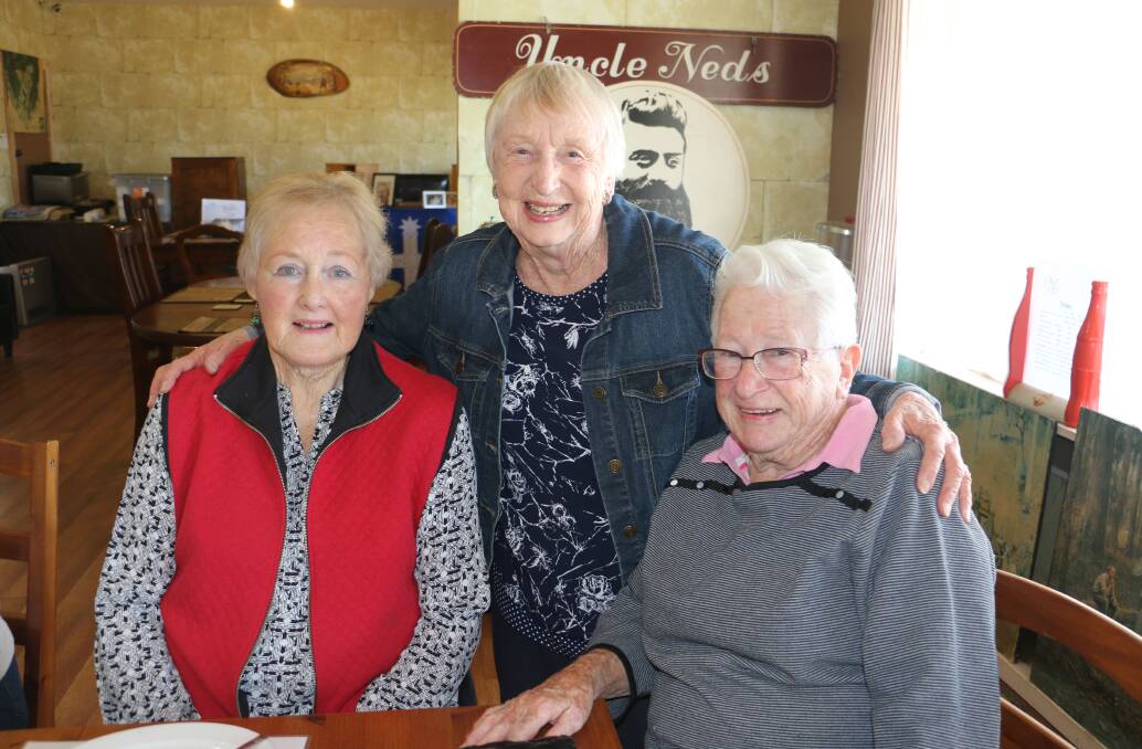 Jan Burns, Joyce Cooper and Maureen Fitzgerald enjoy their cup of coffee and cake at the Jail Break Inn. Picture: Jessica McLaughlin