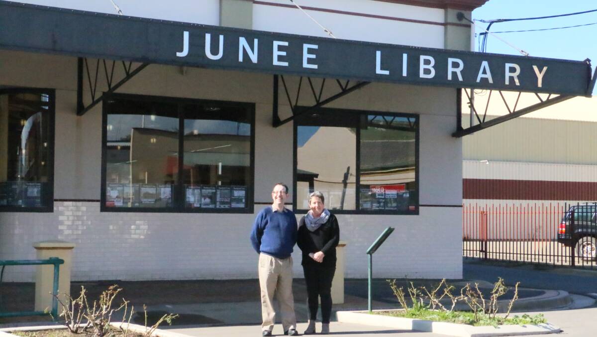 TEN YEARS: 2019 marks 10 years in the library's Lorne Street location, and Matthew Glass and Sue Preston are thrilled to be a part of the anniversary celebrations. Picture: Jessica McLaughlin