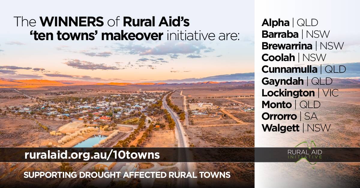 Rural Aid's 10 Towns Makeover winners announced