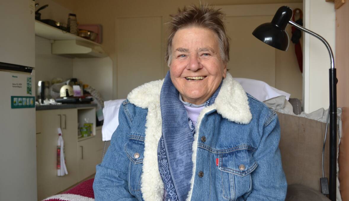 SMILING AT LAST: Dargan resident Elisabeth Bertolet says things are looking up after a bushfire destroyed everything she owned. Photo: CIARA BASTOW