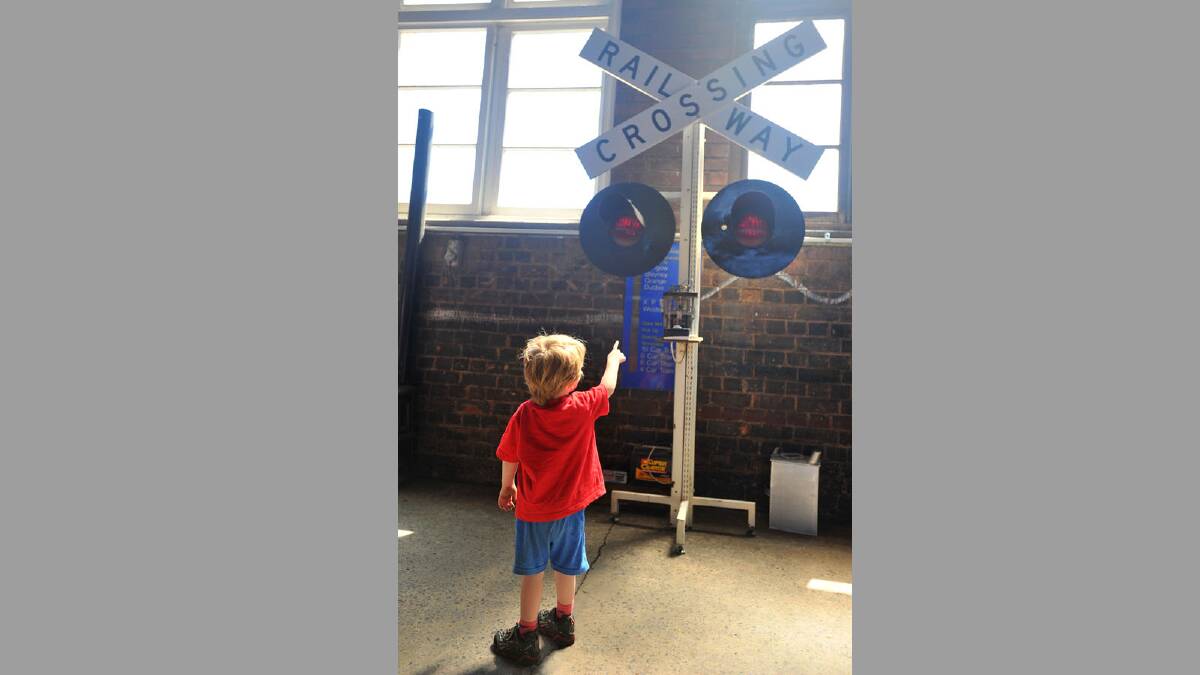 Jeremy Carter, 3, of Wagga at the Roundhouse Museum. Picture: Addison Hamilton